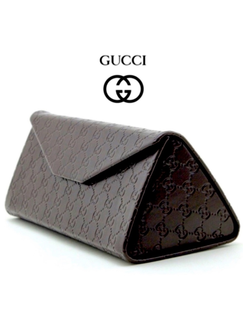 Gucci Signature Logo Monogrammed Foldable GG Sunglasses Case in Brown - Unisex